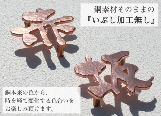 表札マイスターの銅表札　漢字タイプS100　サンプルは赤坂のお名前で作りました