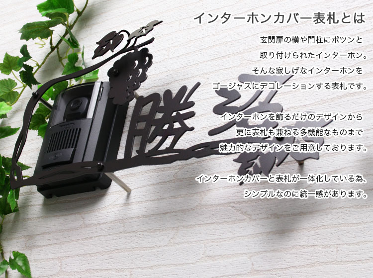 表札　インターホンカバー表札maison「αシリーズ」ステンレスバイブレーション（幅300×高150） - 3