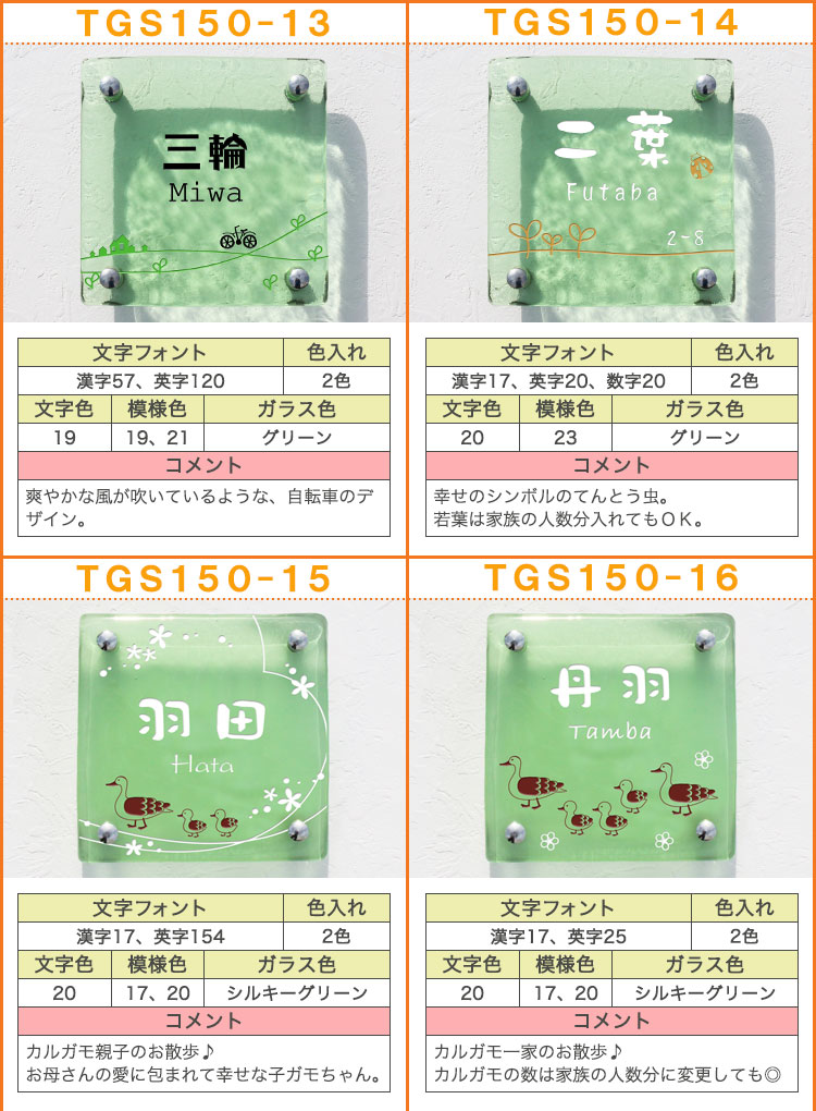 ブランド品 表札 ガラス ステンレス<br>ＬＳ表札 メルヘンフラワー 手作りガラス正方形150 <br>ひょうさつ