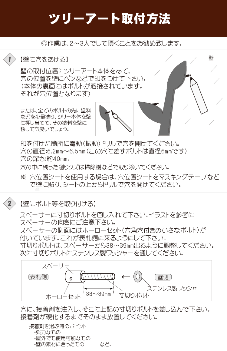 ツリーアート取付方法