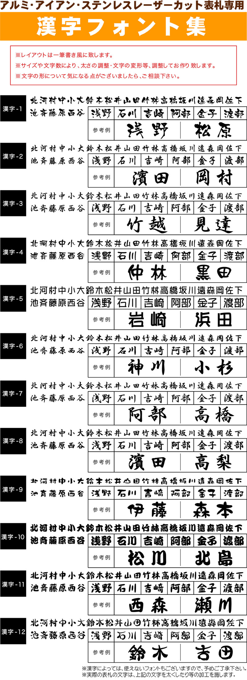 漢字フォント集